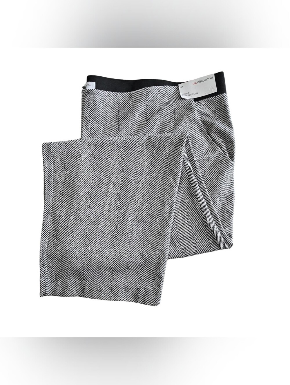 NWT Liz Claiborne Women's Plus Size 4X Herringbone Straight Leg Pants